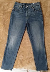 H&M синие джинсы mom-fit, размер 40