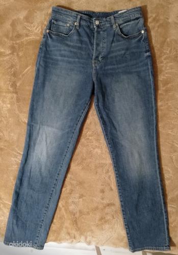 H&M синие джинсы mom-fit, размер 40 (фото #1)