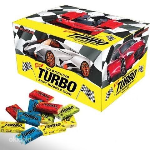 Жвачки Turbo блок жвачек 100 штук со вкусом Тутти-Фрутти (фото #1)