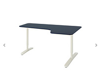Ikea БЕКАНТ угловой письменный стол, 160x110 см, бело-синий