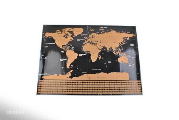 Скретч-карта мира путешествий с флагами стран (фото #6)