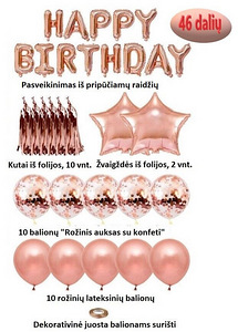Sünnipäeva õhupallikomplekt 46 elemendist. (1 foto / 4)