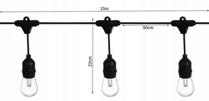Rippuv aiavalguskett, 15 m 12V IP65 (7 foto / 7)