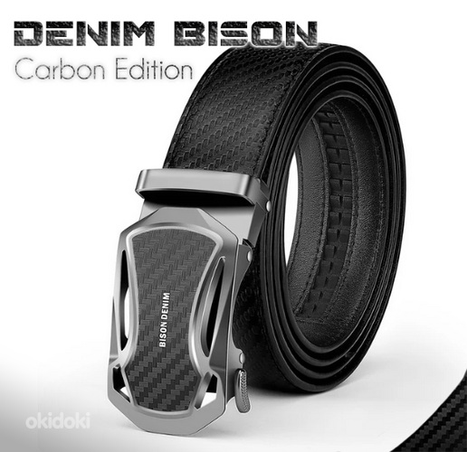 Стильный мужской ремень Denim Bison [Carbon Edition] (фото #2)