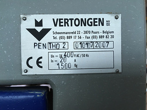 21-70-8050 VERTONGEN Frezavimo-dygiavimo staklės (naudotos) (7 nuotrauka iš 7)