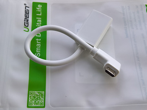 Micro USB2.0 A Male to USB2.0 B Female OTG Cable 90 Angle (1 foto / 3)