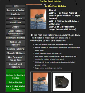 Pro-tech IWB Nylon Gun Holster Compact Fram Guns (7 foto / 7)