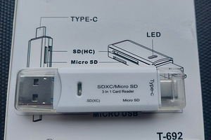 USB OTG 3in1 Card Reader Micro USB+Type-C (1 foto / 4)