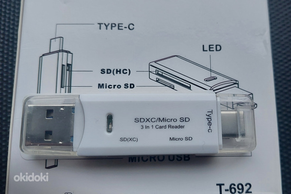 USB OTG 3in1 Card Reader Micro USB+Type-C