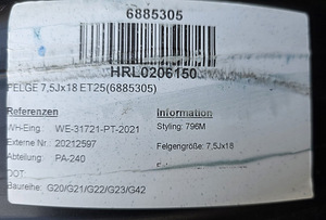 R18 диски 5x112 BMW 2, 3, 4, 5, x3, x4 G серия стиль 769m (6 фото из 6)