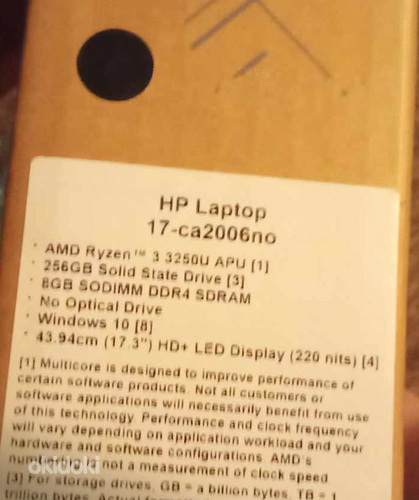 Неиспользуемый ноутбук HP 17,3" Ryzen 3 (фото #2)