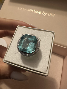 Smaragd/emerald 15,48 ct (!) teemant sõrmus, plaatina (3 foto / 8)