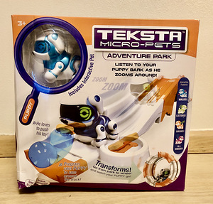 Teksta Micro-Pets Adventure Park interaktiivne mäng pakendis