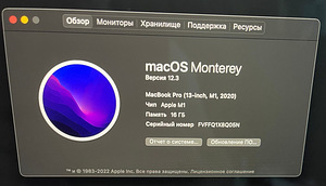 MacBook Pro M1 16Gb RAM/256Gb SSD Space Gray (2 foto / 4)