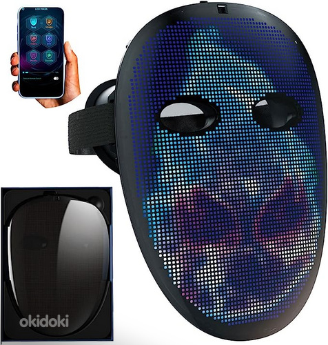 Цифровая светодиодная маска на Хэллоуин, RGB, Wi-Fi (фото #1)