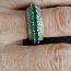 Серебряное кольцо с изумрудами и бриллиантами (микро) (фото #3)