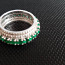 Hõbedast sõrmus smaragdidega ja teemantitega (mikro) (foto #4)