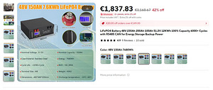 LiFePo4 akupatarei 51v 150ah 7,6kw/h (4 foto / 8)