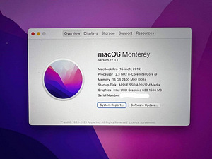 MacBook Pro 2019 Retina 15″ Core i9 2.3GHz / 16GB / INT (1 foto / 4)