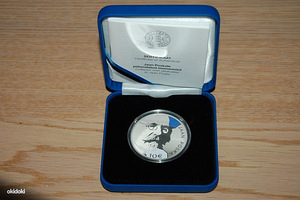 Эстонская коллекционная серебряная монета 10€ 2016, Ян Поска