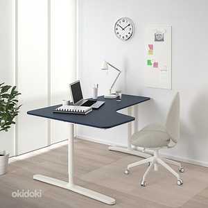 Töölaud kontorilaud IKEA BEKANT sinine/valge (3 foto / 3)