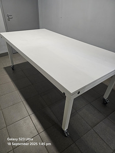 Valge laud söögilaud kontorilaud kirjutuslaud 2m x 1m (1 foto / 8)