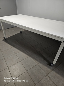 Valge laud söögilaud kontorilaud kirjutuslaud 2m x 1m (5 foto / 8)