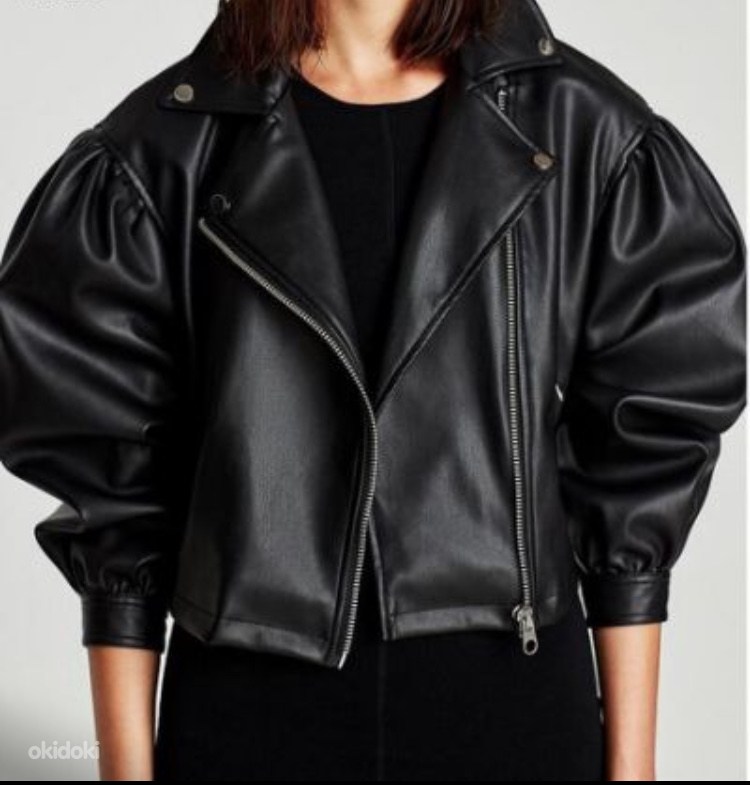 puff sleeve leather jacket zara