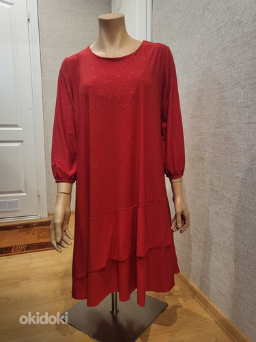 UUS Ярко-красное платье с блестками, размер XL+ (фото #3)