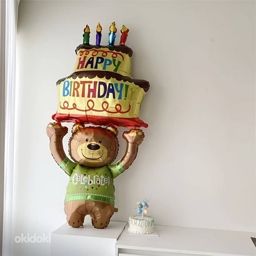 Suur Õhupall õhupallid karu bear happy birthday fooliumist (foto #1)