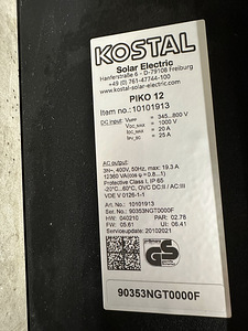 Inverter päikesepaneelidele KOSTAL Piko12 (2 foto / 2)