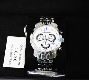 Kell Chrono Diamond Nestor Stahl Silber analoog Swiss quartz (3 foto / 3)