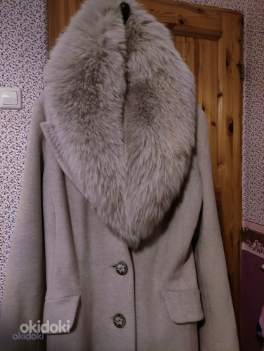Красивое зимнее пальто с шикарным натуральным мехом - L (фото #2)