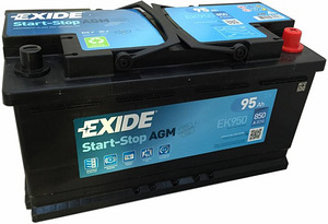 Exide AGM EK950 12V 95Ah 850CCA AGM Start Stop käivitusaku (1 foto / 1)