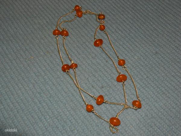 Посеребренное янтарное ожерелье (фото #3)