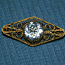 Красивая серебряная брошь с горным хрусталём,916 пр (фото #1)