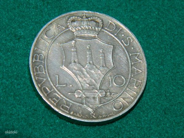 10 лир 1931 Сан-Марино серебро 835 пр (фото #2)