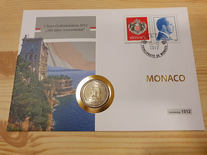 МОНАКО 2 ЕВРО 2012 Гримальди UNC (1 фото из 5)