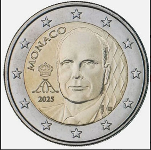 Монако 2 евро 2025 UNC (1 фото из 1)