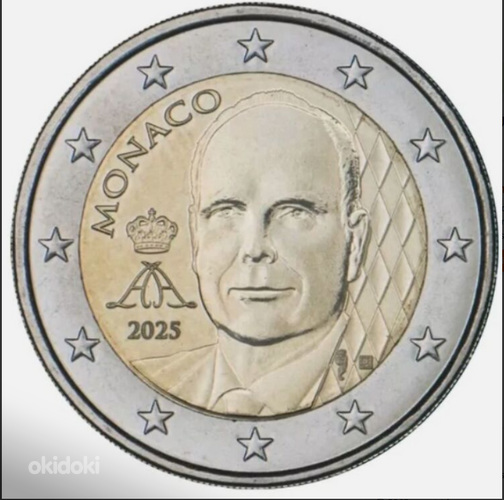 Монако 2 евро 2025 UNC