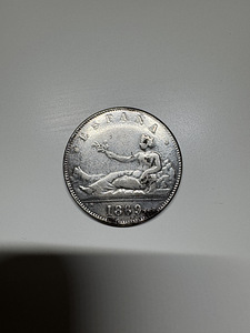 5 Pesetas 1869 Hispaania hõbemünt (1 foto / 2)