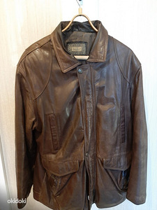 Кожаная мужская куртка, размер 50