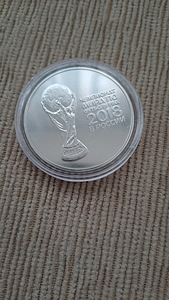 Серебряная монета ЧМ по футболу FIFA 2018г.