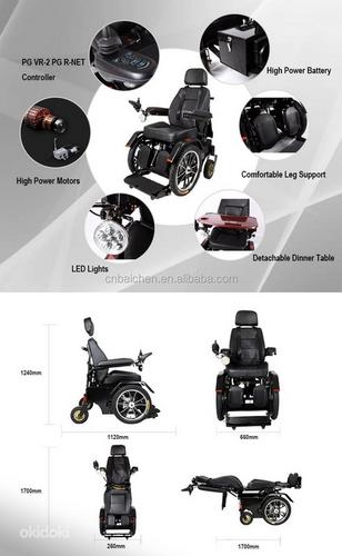 Электрическая инвалидная коляска со стоячим освещением, складывающаяся с электроприводом (фото #9)