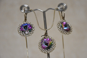Ehtekomplekt hõbe 925, Swarovski kristallid (2 foto / 2)