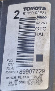 Vasak esituli Toyota Auris, Corolla 81150-02E31 (1 foto / 5)