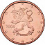 1 евроцент 2001, 2003, 2007, 2008, 2 цент 2004 Финляндия UNC (фото #1)