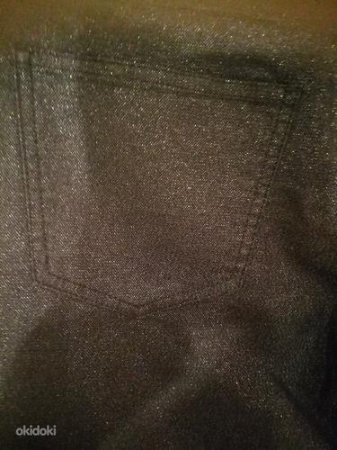 Новые Блестящие черные брюки / джинсы 40 (фото #3)