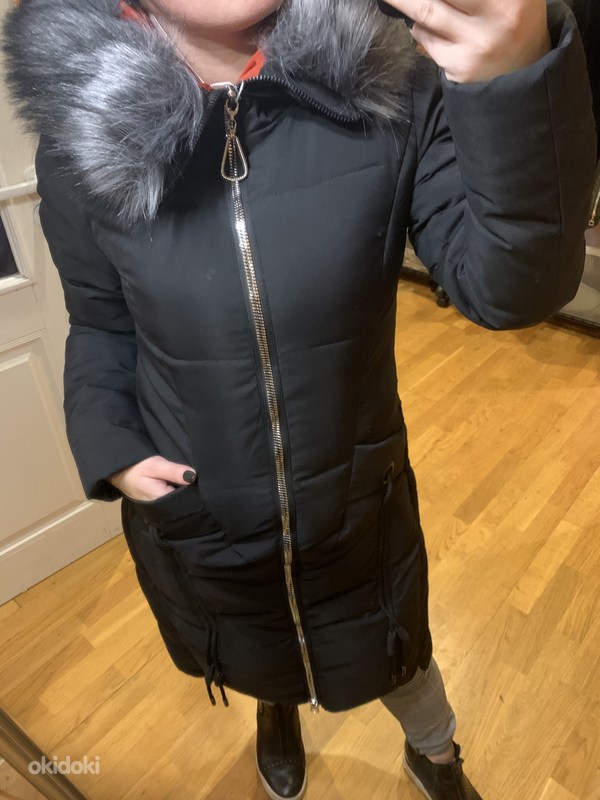 Новое зимнее пальто с капюшоном, размеры S, M, Xl (фото #3)