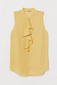 H&M uus volangidega pluus,Valge ja Kollane XL/40/42 (2 foto / 6)